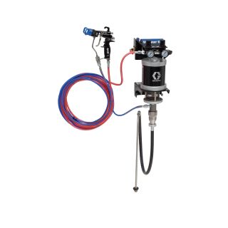 30:1 Merkur ES Air Assisted Package, 0.4 gpm (1.5 lpm) fluid flow, wall mount, with G40 gun, suction hose, and plated steel 24F156