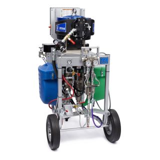 XP50-hf Non-Hazardous Spray Package, Cart, 3:1 Mix Ratio, Hoppers, Solvent Pump, Heaters, Junction Box, XTR Gun 573305