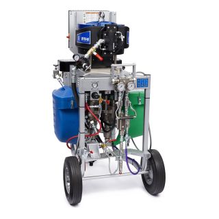 XP50-hf Non-Hazardous Spray Package, Cart, 1:1 Mix Ratio, Hoppers, Solvent Pump, Heaters, Junction Box, XTR Gun 573105