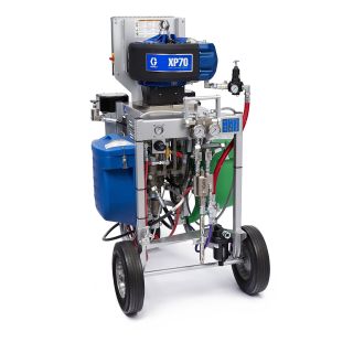 XP70 Non-Hazardous Spray Package, Cart, 4:1 Mix Ratio, Hopper, Solvent Pump, Heaters, Junction Box, XTR Gun, 240V 576405